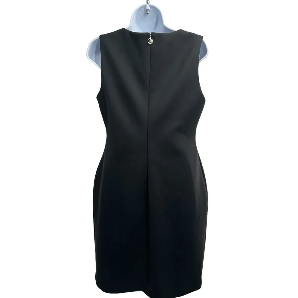 Tommy‎ Hilfiger Sheath Dress Women Black Embellished Cocktail Size 10 Office NWT